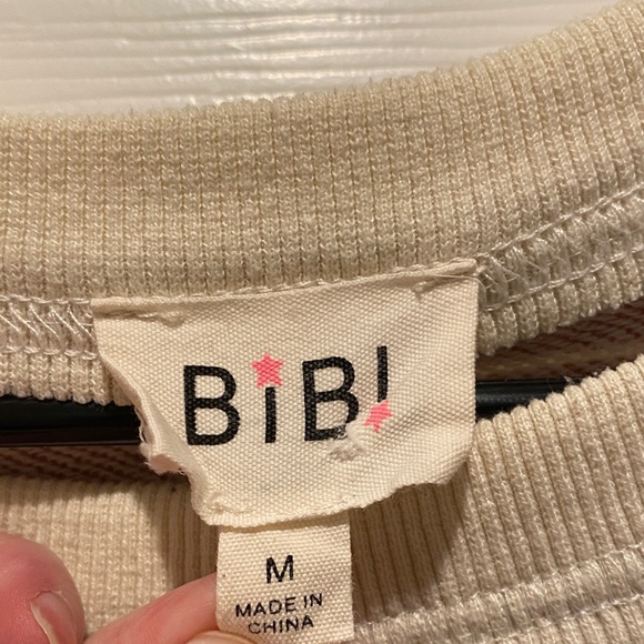 BiBi Cream Ribbed Knit Top - Picture 2 of 6